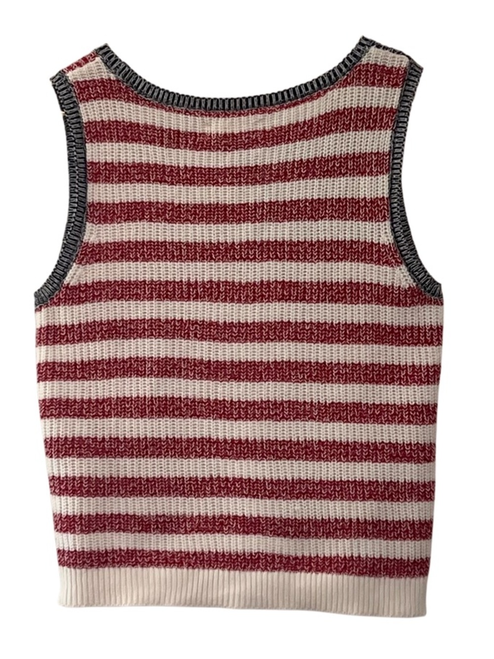 Lucky Brand American Flag Sleeveless Sweater Tank Red White Blue - Picture 4 of 10